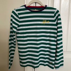 Girls Mini Boden striped long sleeve tee “Slytherin”